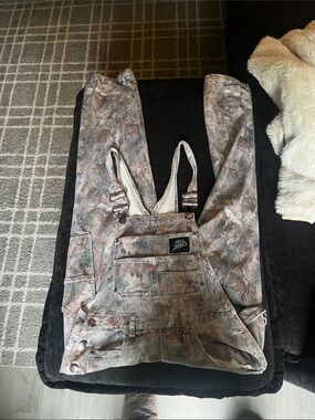 Camo Washed Overalls with Chest Pocket